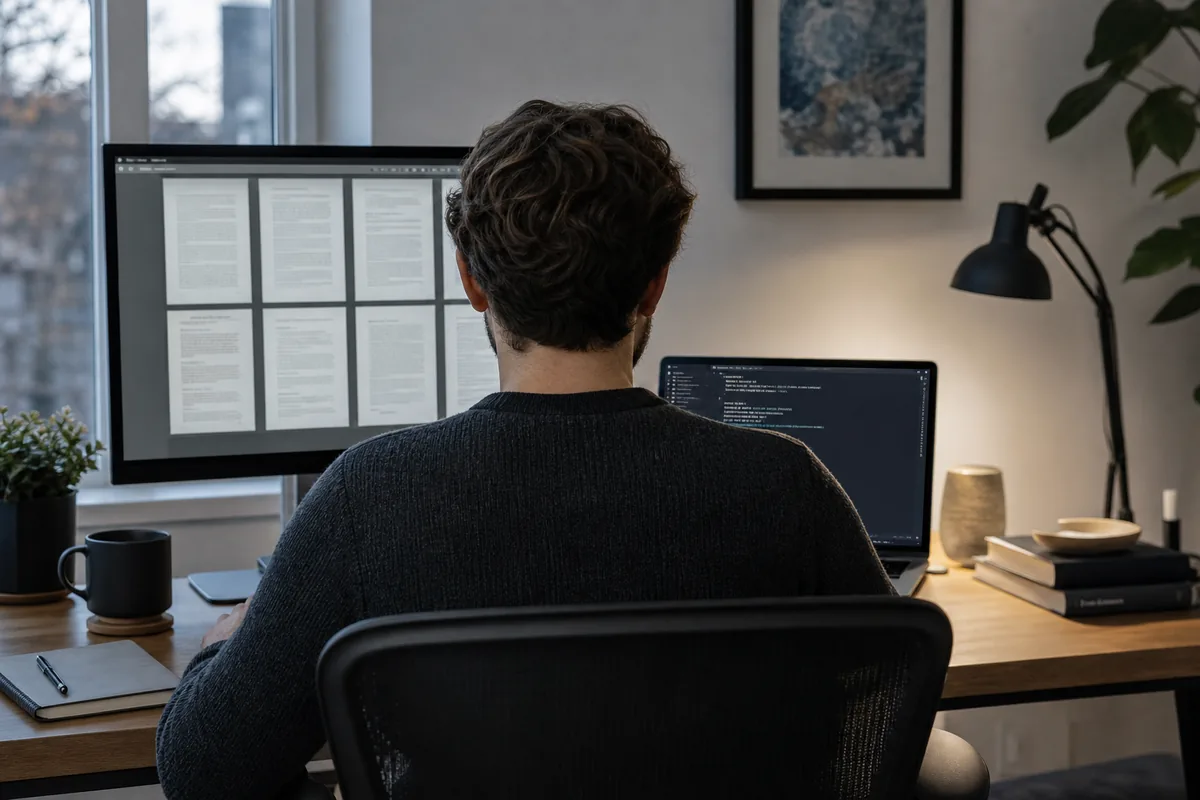 A developer preparing PDF content for a private knowledge workflow